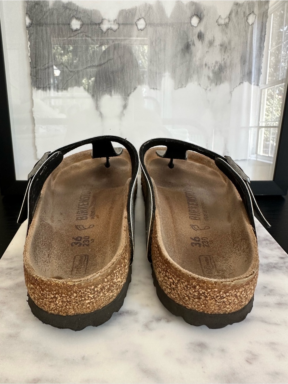 Birkenstock Gizeh Metallic Silver Thong-Style Sandals - Size 36 - Picture 6 of 6